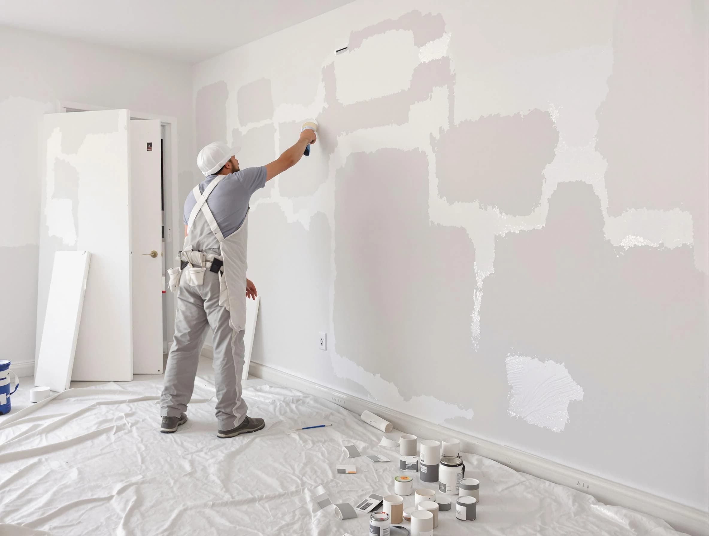 Before and after drywall repair by Brecksville House Painters in Brecksville