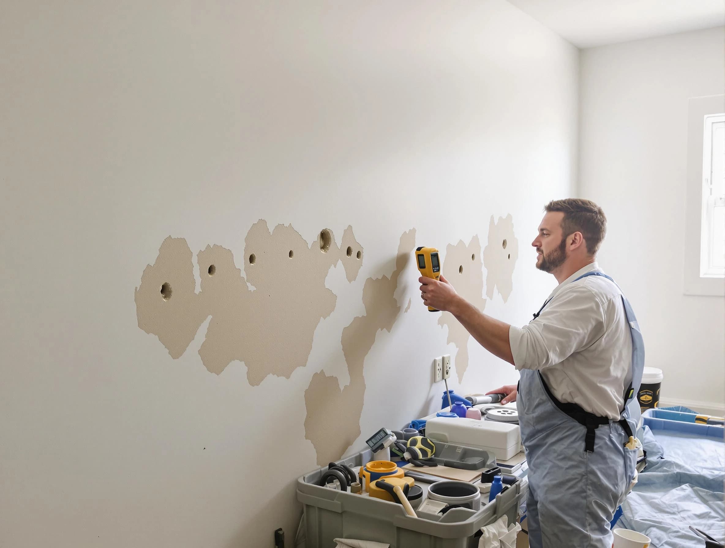 Brecksville House Painters repairing damaged drywall in Brecksville