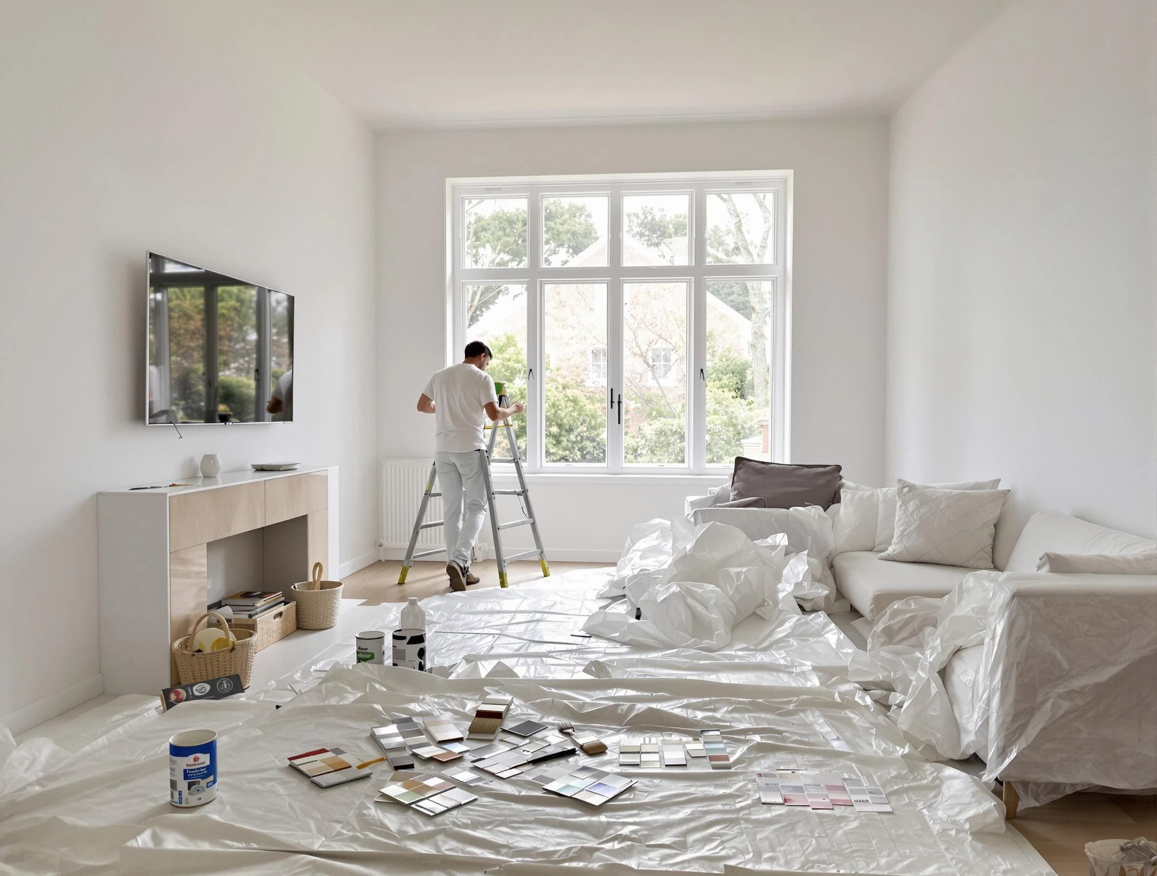 Brecksville House Painters professional applying interior paint in Brecksville, OH