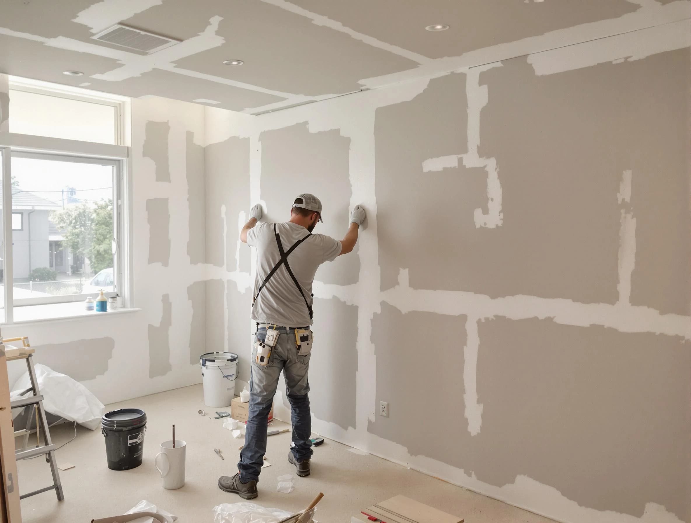 Brecksville House Painters performing drywall taping and mudding in Brecksville