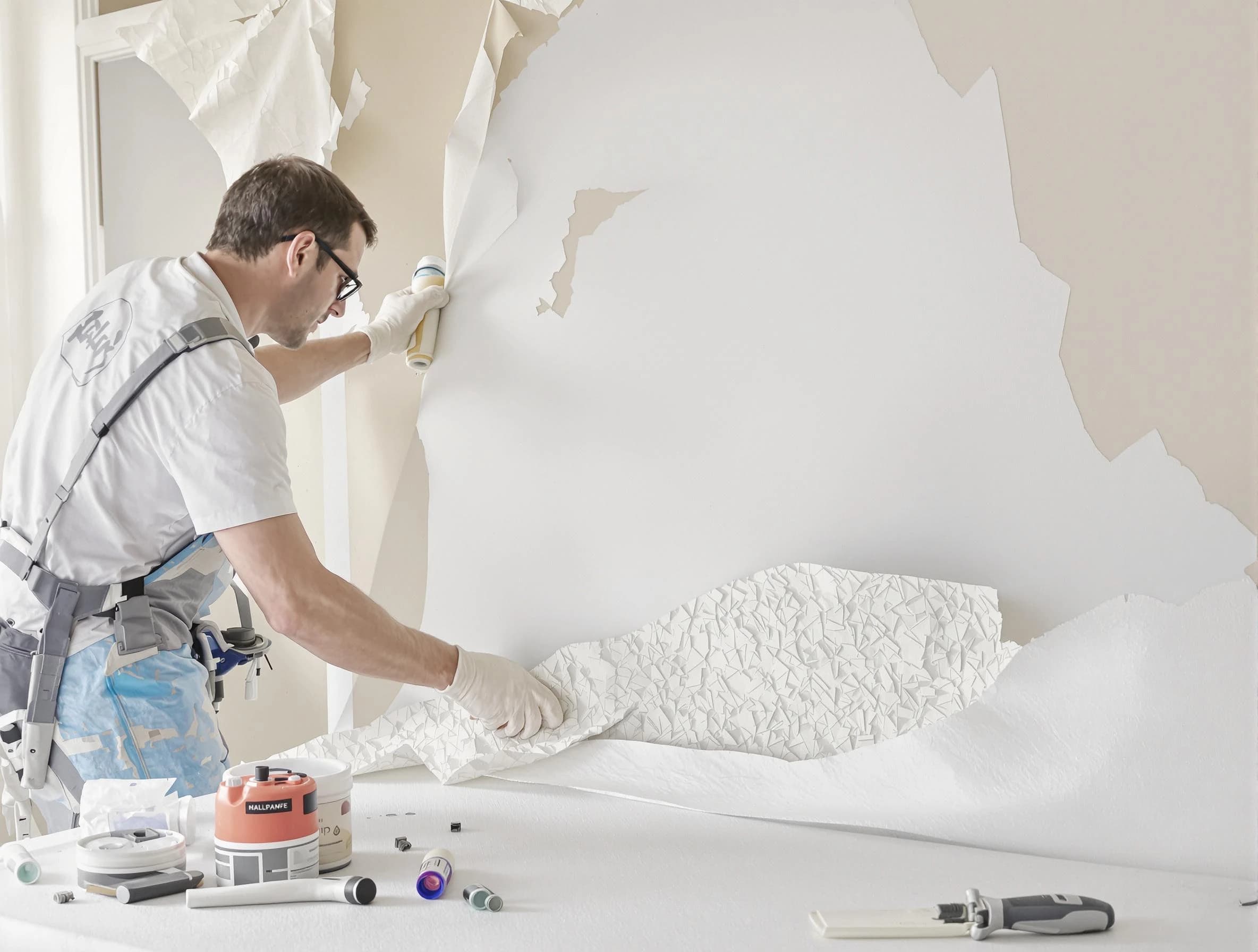 Detailed wallpaper removal and wall prep by Brecksville House Painters in Brecksville