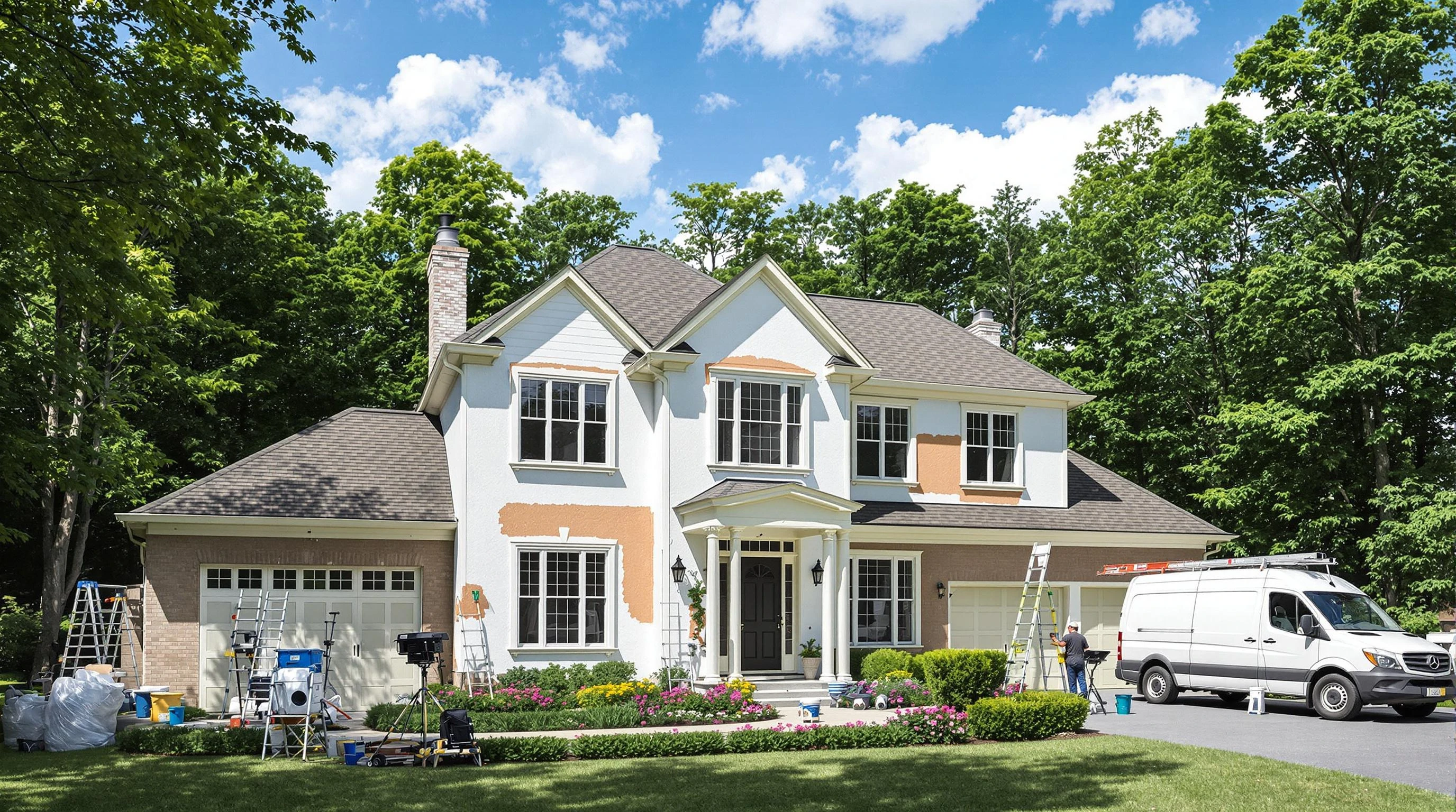 Brecksville House Painters painting crew working in Bedford, OH