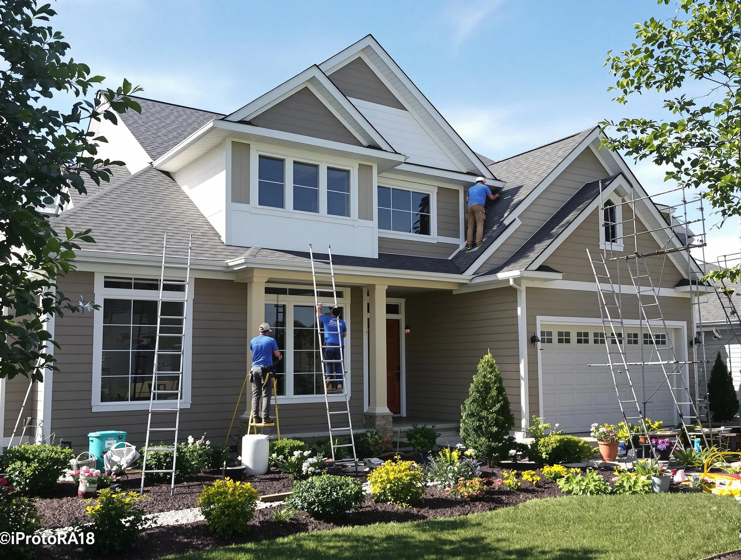 Detailed exterior painting by Brecksville House Painters in Brecksville